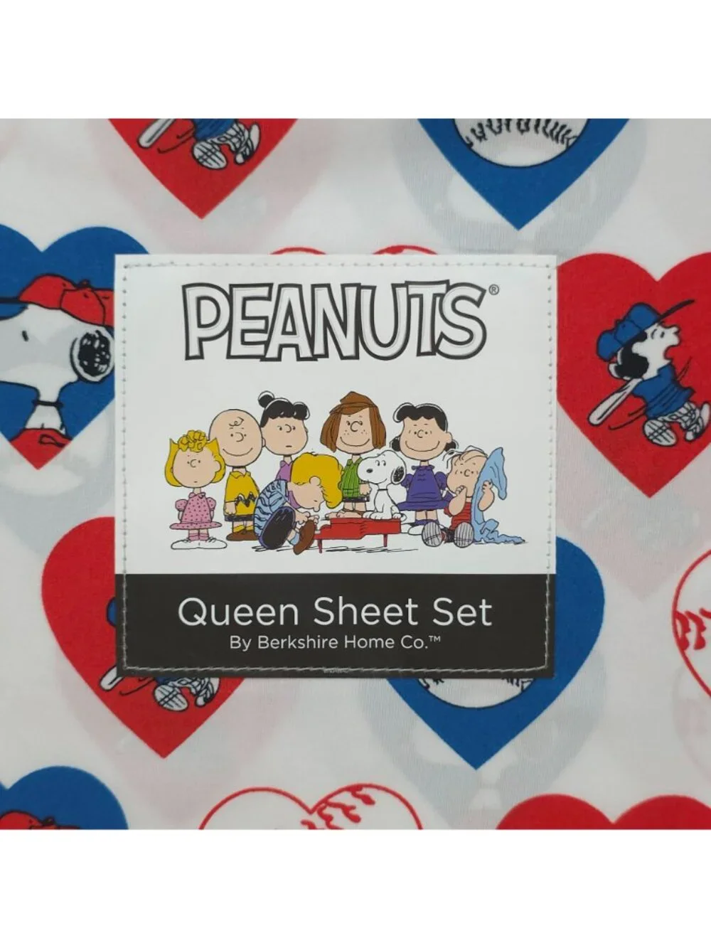 Peanuts Snoopy Baseball Queen Sheet Set By Berkshire USA July 4th Summer